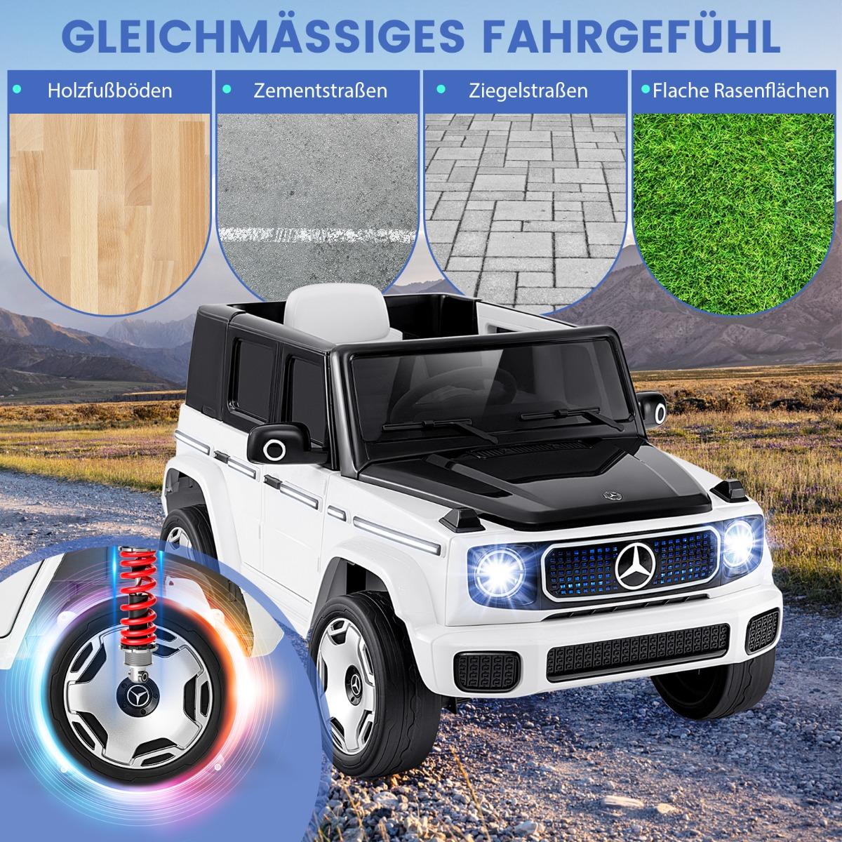 Children's Mercedes-Benz electric car with 2.4G remote control &amp; Headlight 12V electric vehicle white