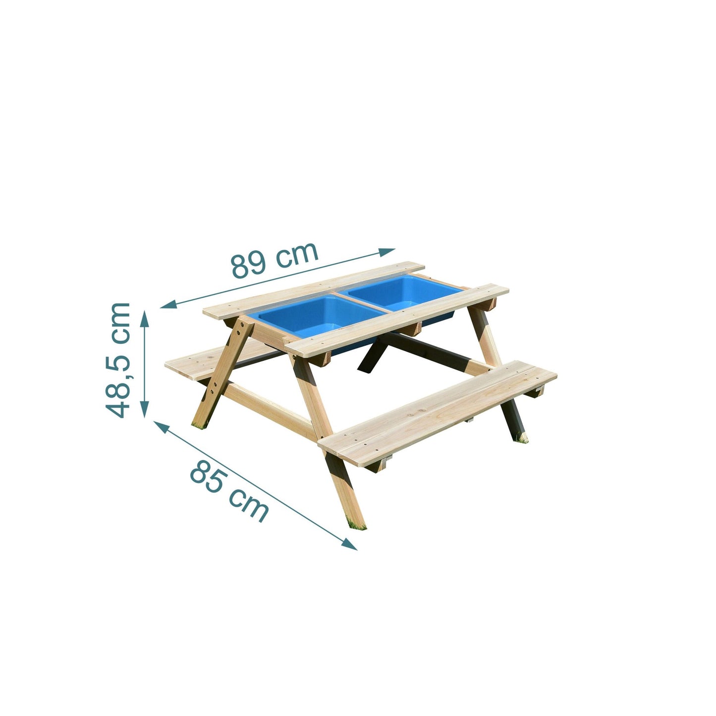 Children's Picnic Bench with Chalkboard & Sand Tubs