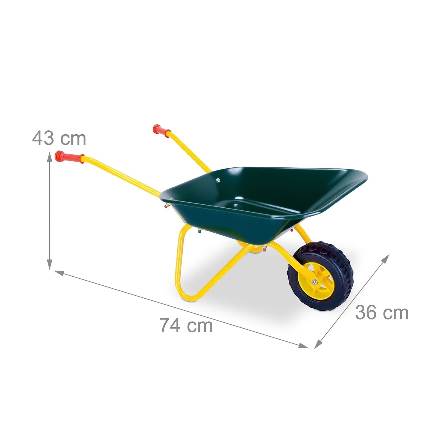 Children's Pink Toy Wheelbarrow – Metal, Rubber Wheel