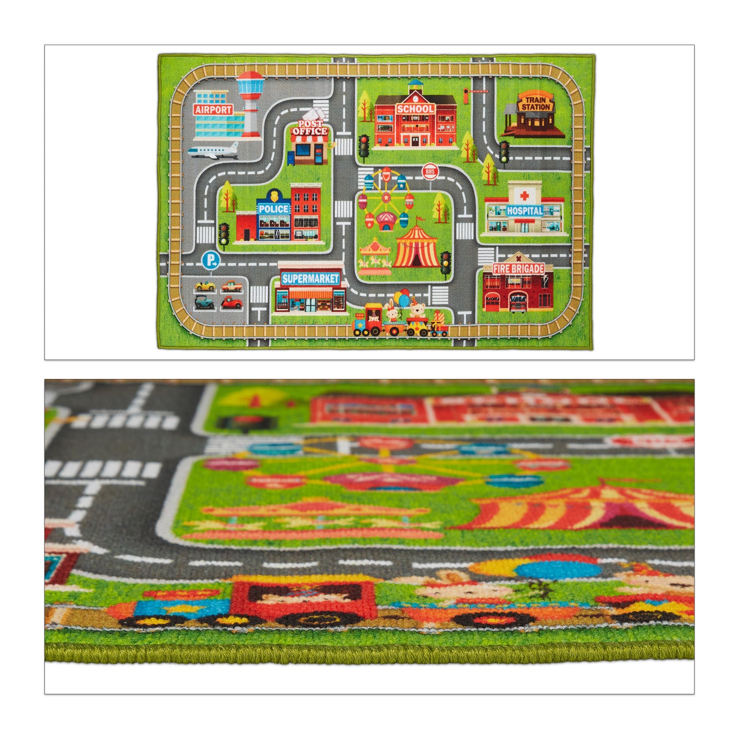 Children’s Playmat With Town Motif