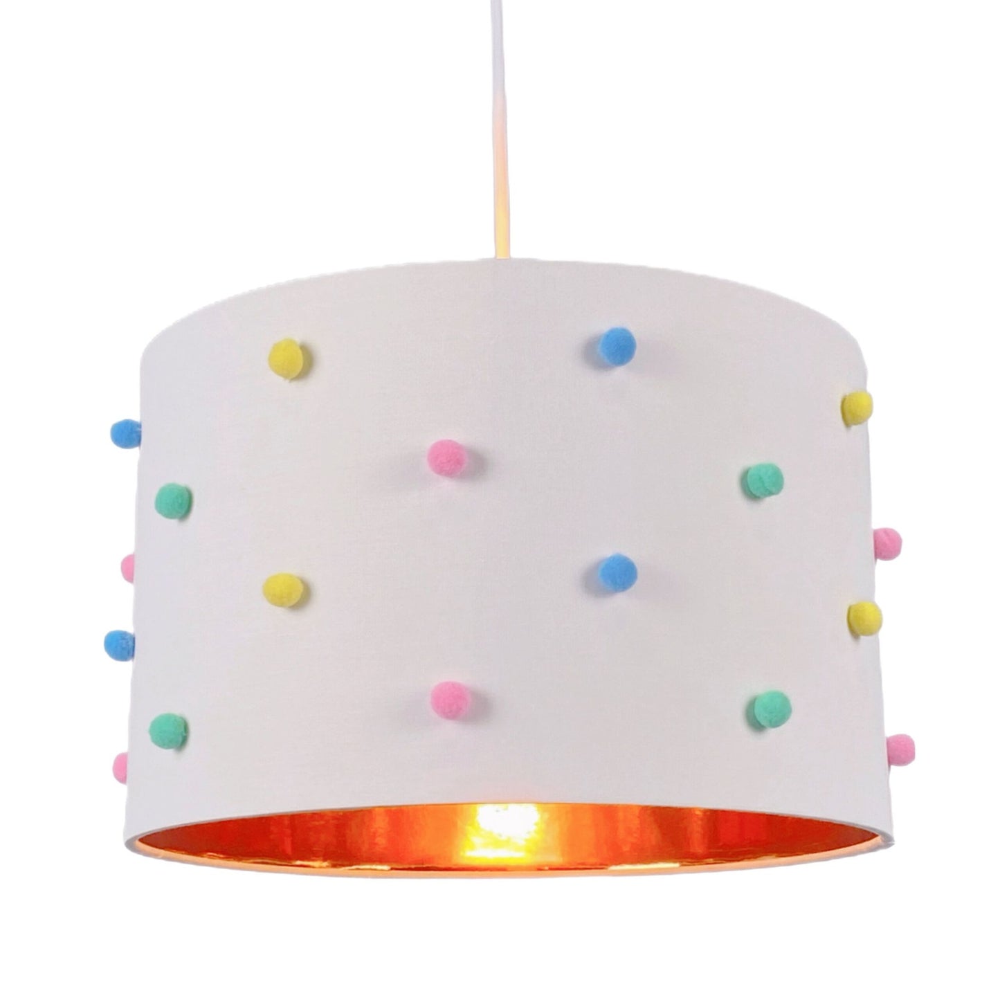Children's Room Lamp with Colorful Pom Poms