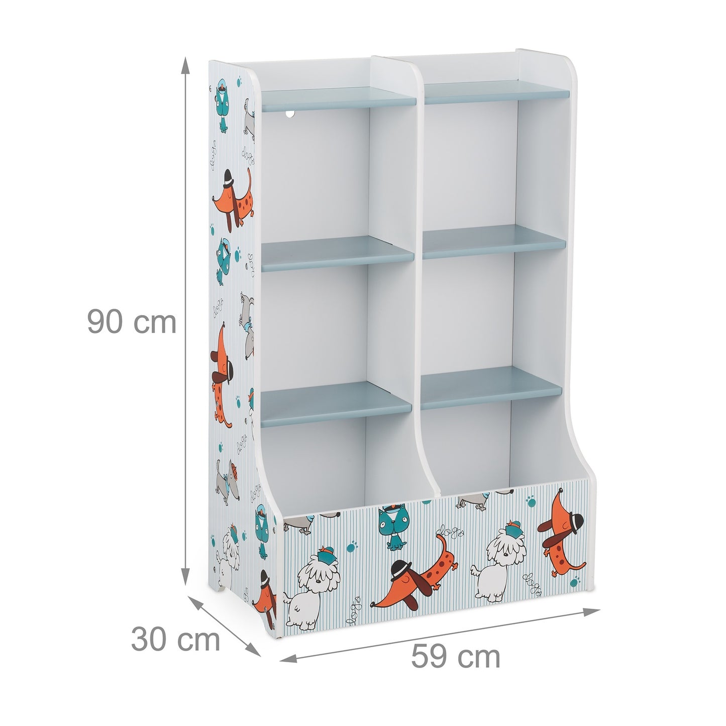 Children's Shelf with Puppies Motif