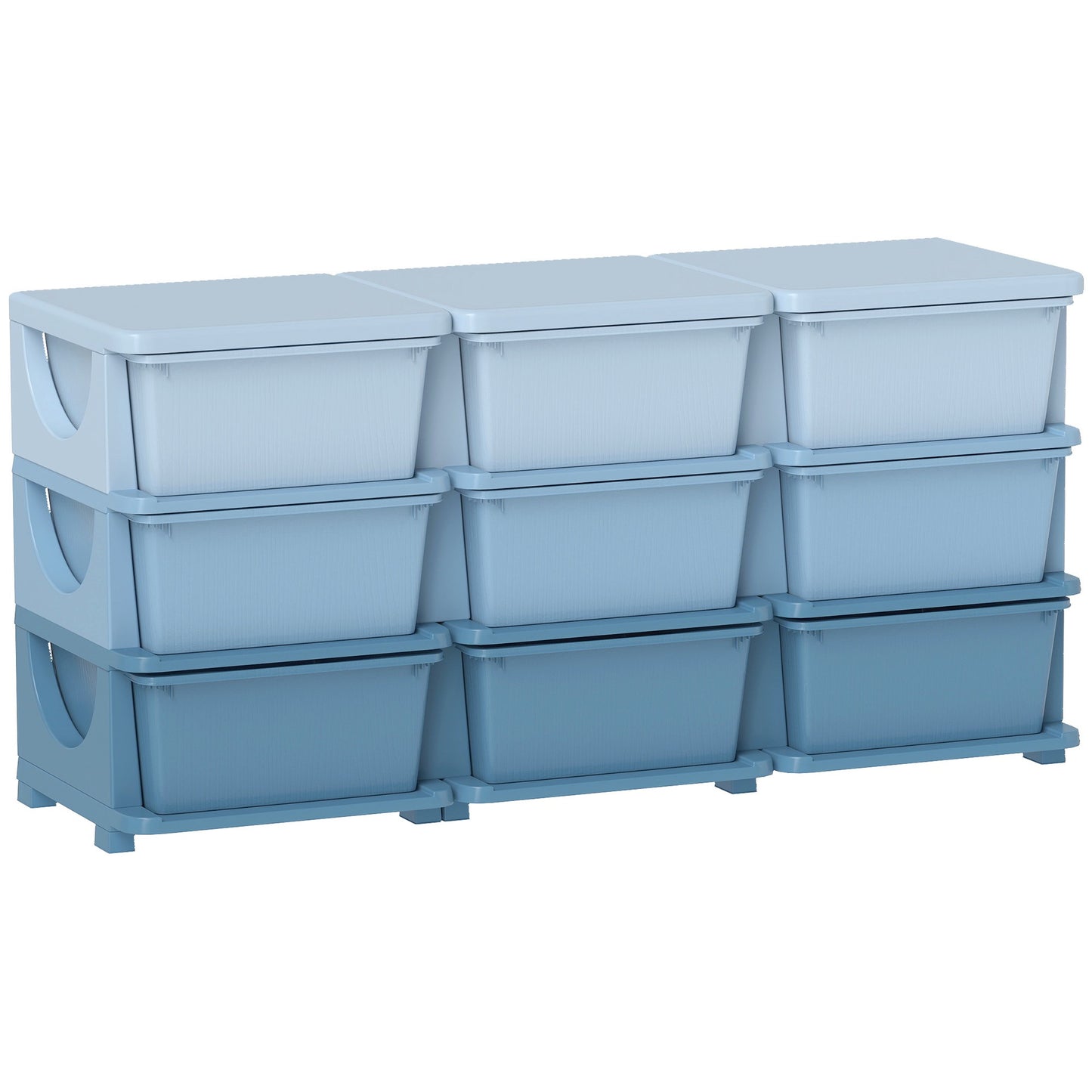 Children's Storage Box, 9 Drawers, Blue, Plastic