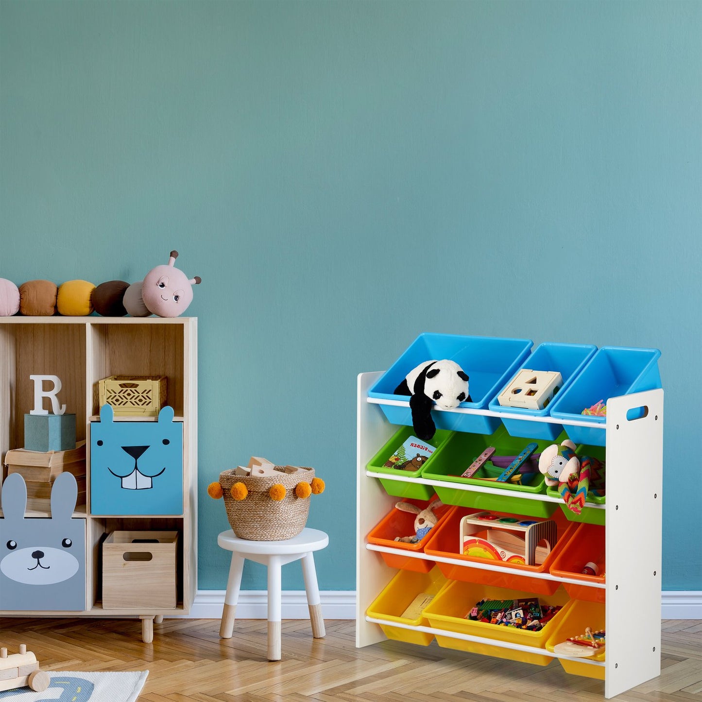 Children's Storage Shelf with Bins