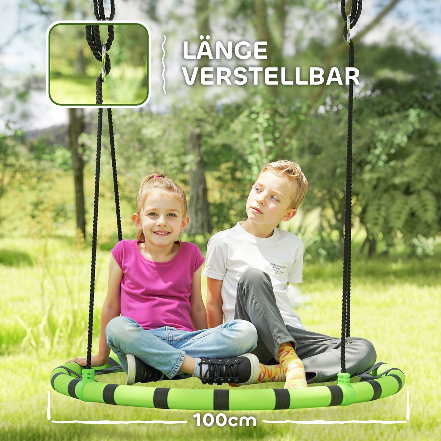 Children's Swing, 150 kg Capacity, Ø100 x 180 cm, Black