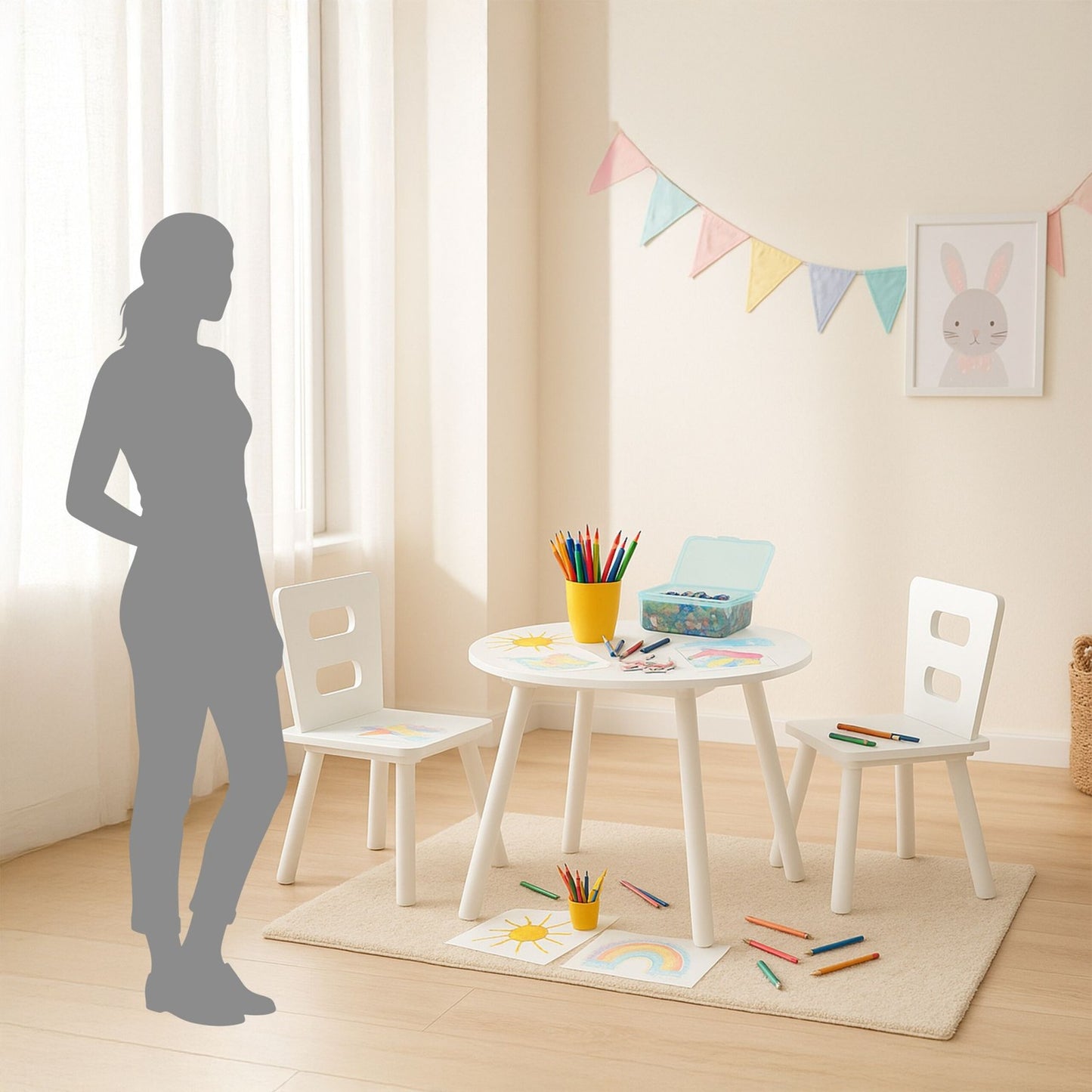 Children's Table and Chair Set with Storage