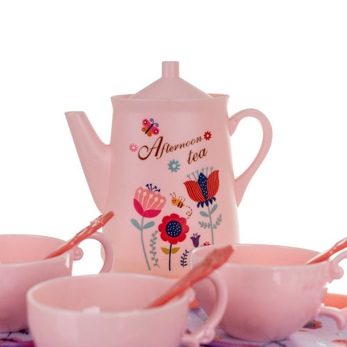 Children's Tea Set with Suitcase – 12-Piece Porcelain