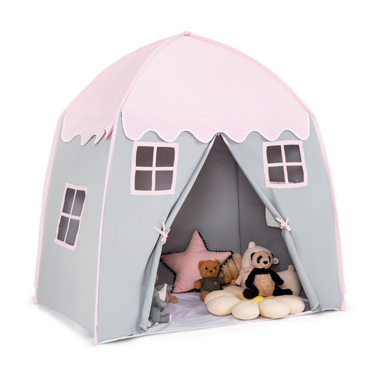 Children's Tent Large Princess Tent with Carry Bag Anti-Slip Mat Zipper Pink