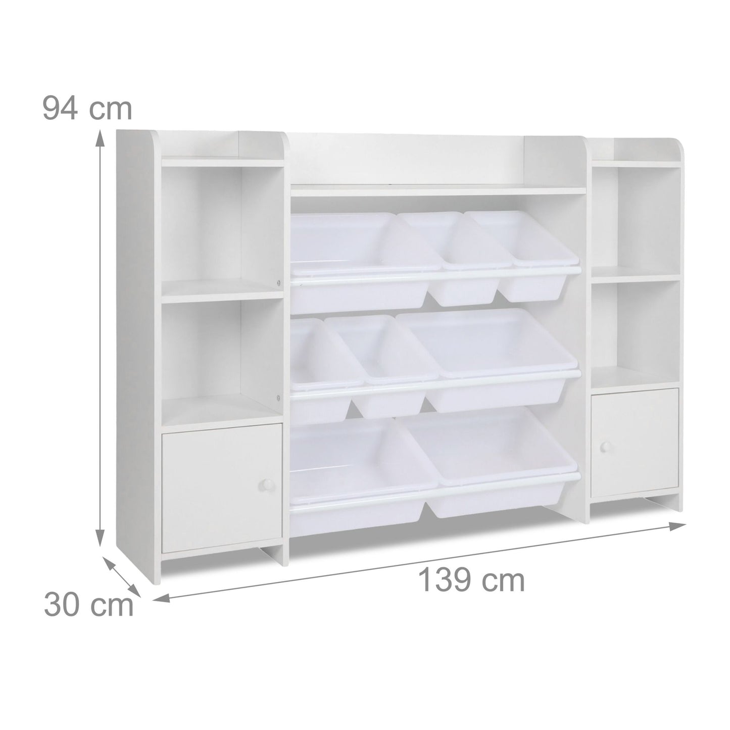 Children's Toy Shelf with 8 Boxes and 3 Shelves