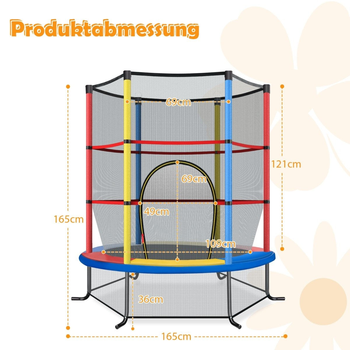 Children's Trampoline with Safety Net, Ø140cm, 135kg Capacity