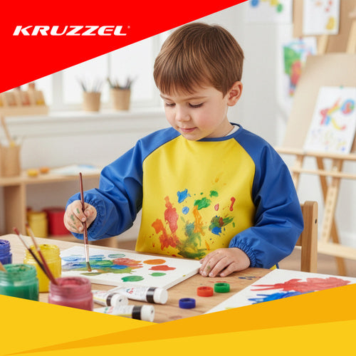 Children's Waterproof Painting Apron with Sleeves, Size S