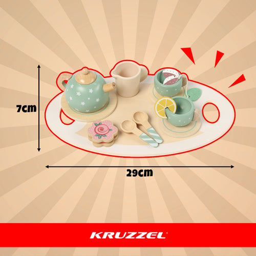 Children's Wooden Tea Set – 15-Piece Play Kit
