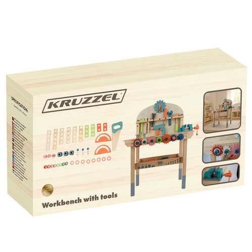Children's Wooden Tool Workbench, 3-in-1 DIY Kit