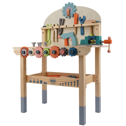 Children's Wooden Tool Workbench, 3-in-1 DIY Kit