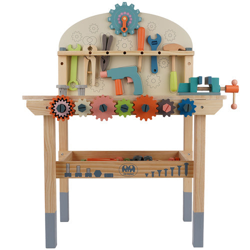 Children's Wooden Tool Workbench, 3-in-1 DIY Kit