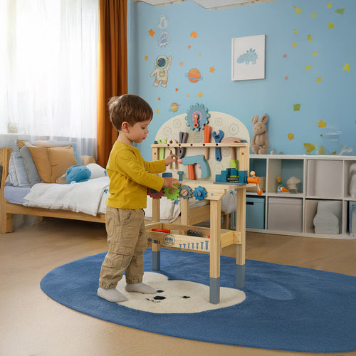 Children's Wooden Tool Workbench, 3-in-1 DIY Kit