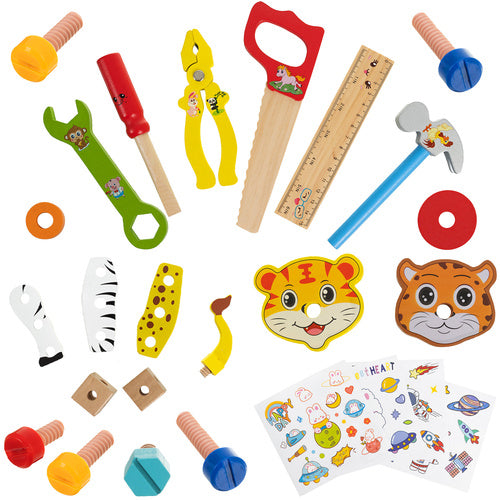 Children's Wooden Toolbox DIY Kit, Build Animals & Vehicles