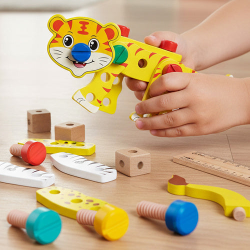 Children's Wooden Toolbox DIY Kit, Build Animals & Vehicles