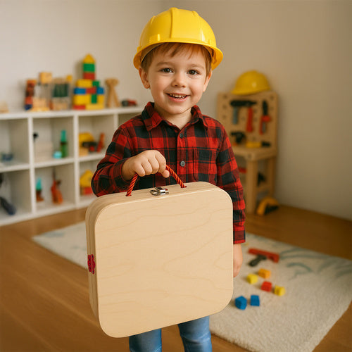 Children's Wooden Toolbox DIY Kit, Build Animals & Vehicles