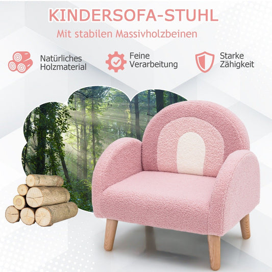 Children's armchair for toddlers Children's sofa upholstered with backrest pink