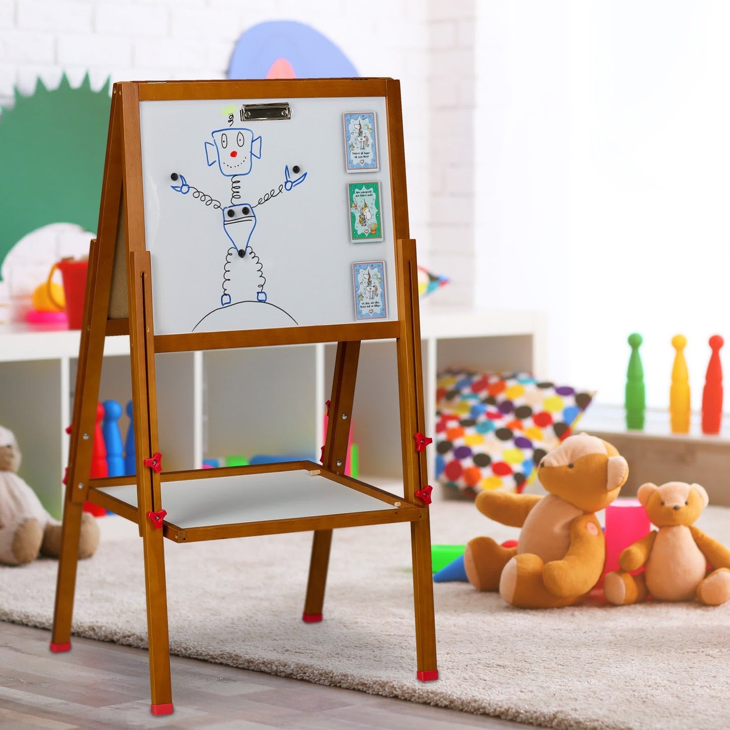 Children's bleacher with whiteboard