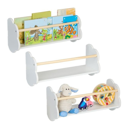 Children's bookshelf clouds 3-pack