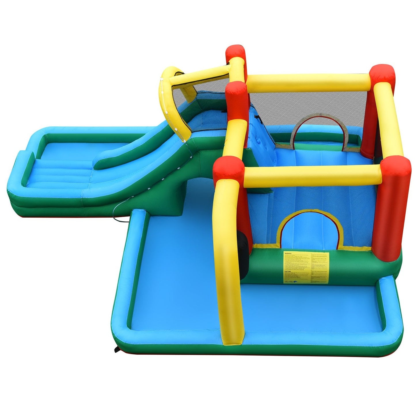Children's bouncy castle with slide, inflatable water slide, play pool, 470 x 370 x 190 cm, colorful