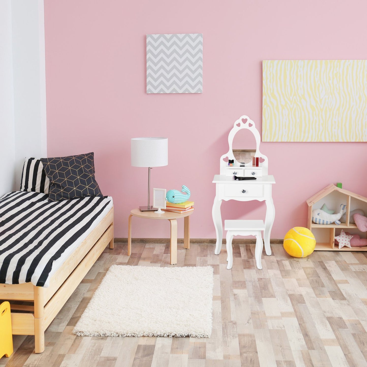 Children's dressing table with stool