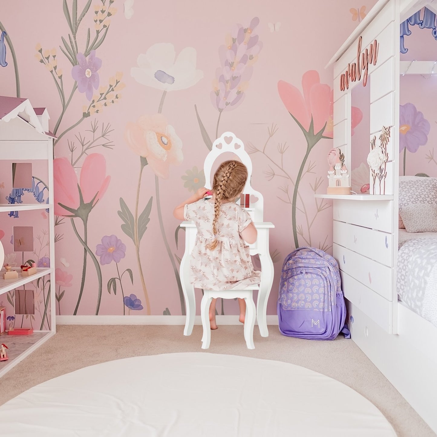 Children's dressing table with stool