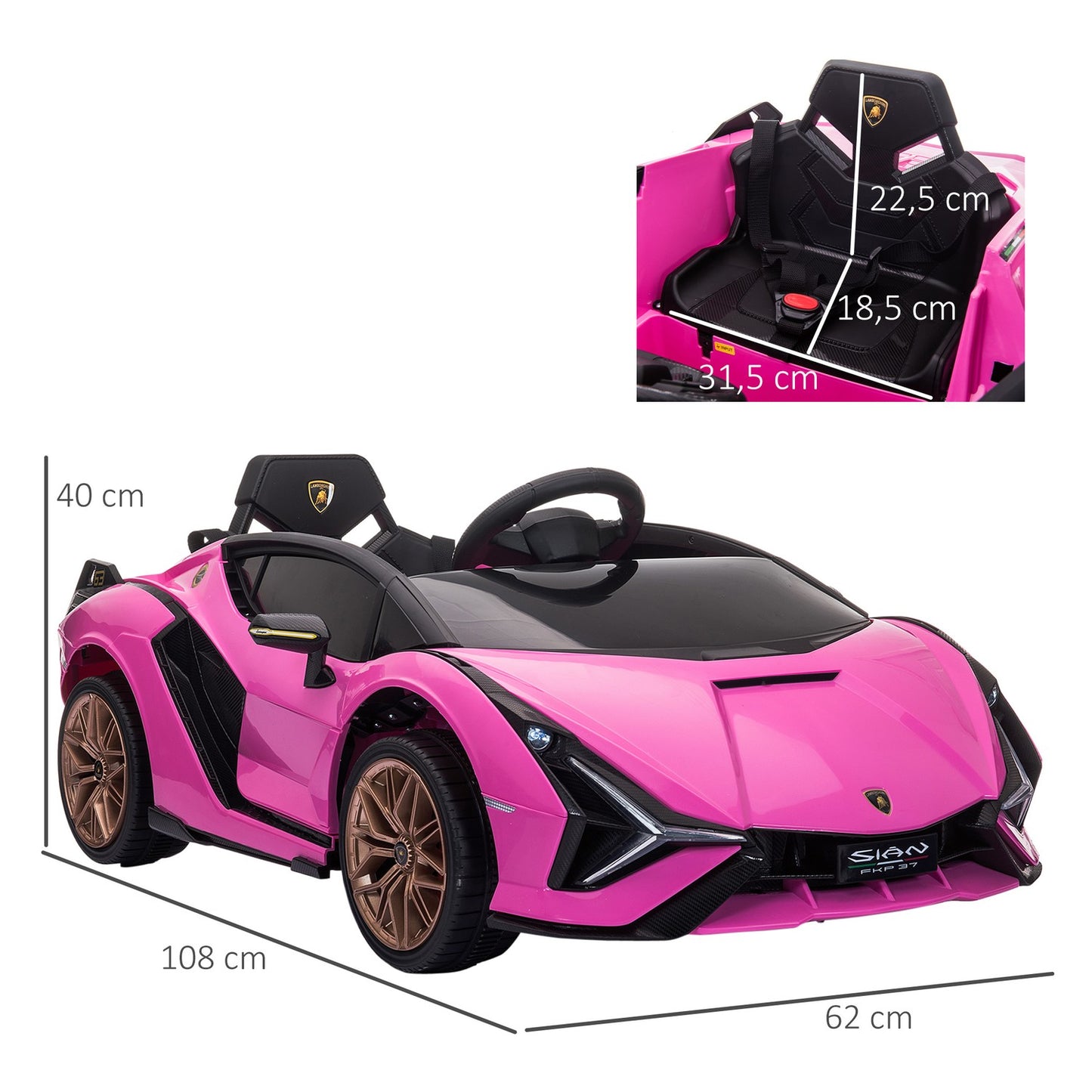 Pink Electric SUV Car for Kids - 3 Gears, MP3, Remote Control