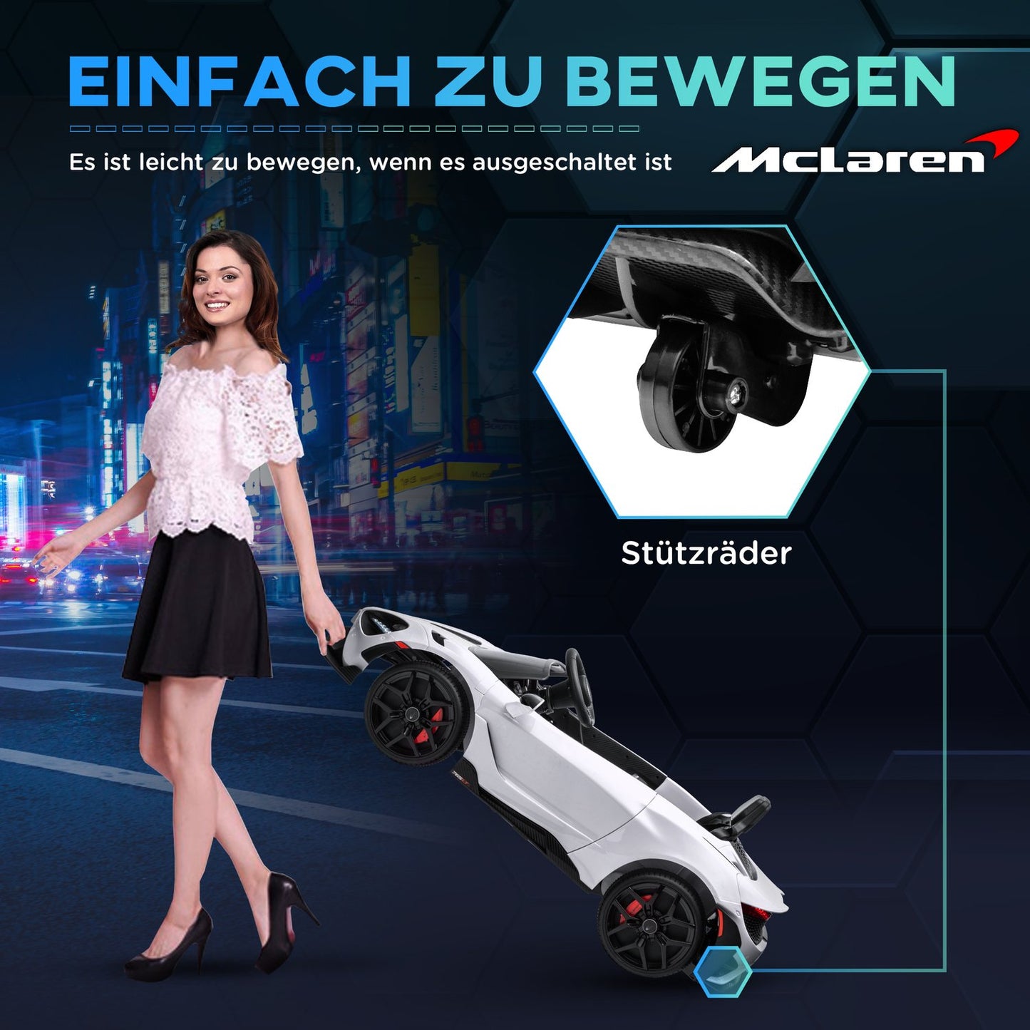 12V electric car for children with remote control, lights and music