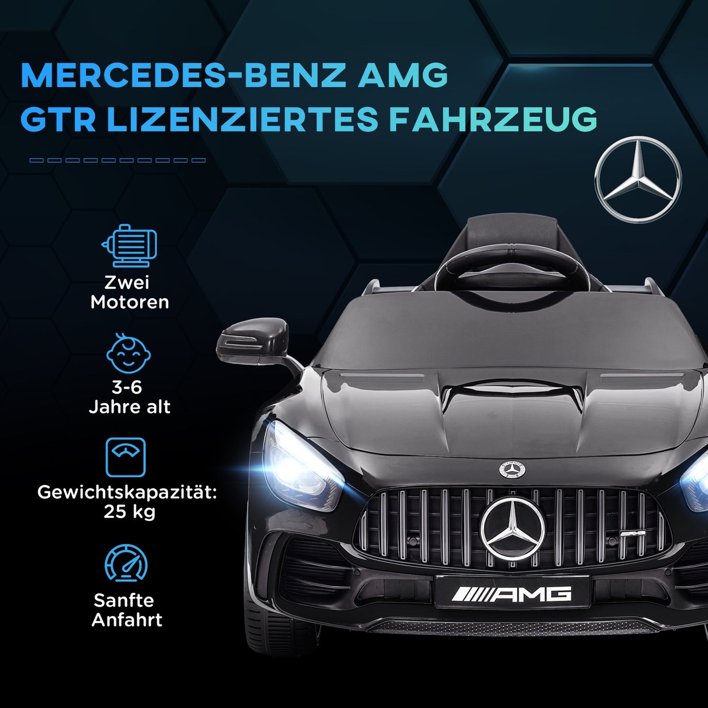 Children's car, 12V, Remote control, Light, 3-5 km/h
