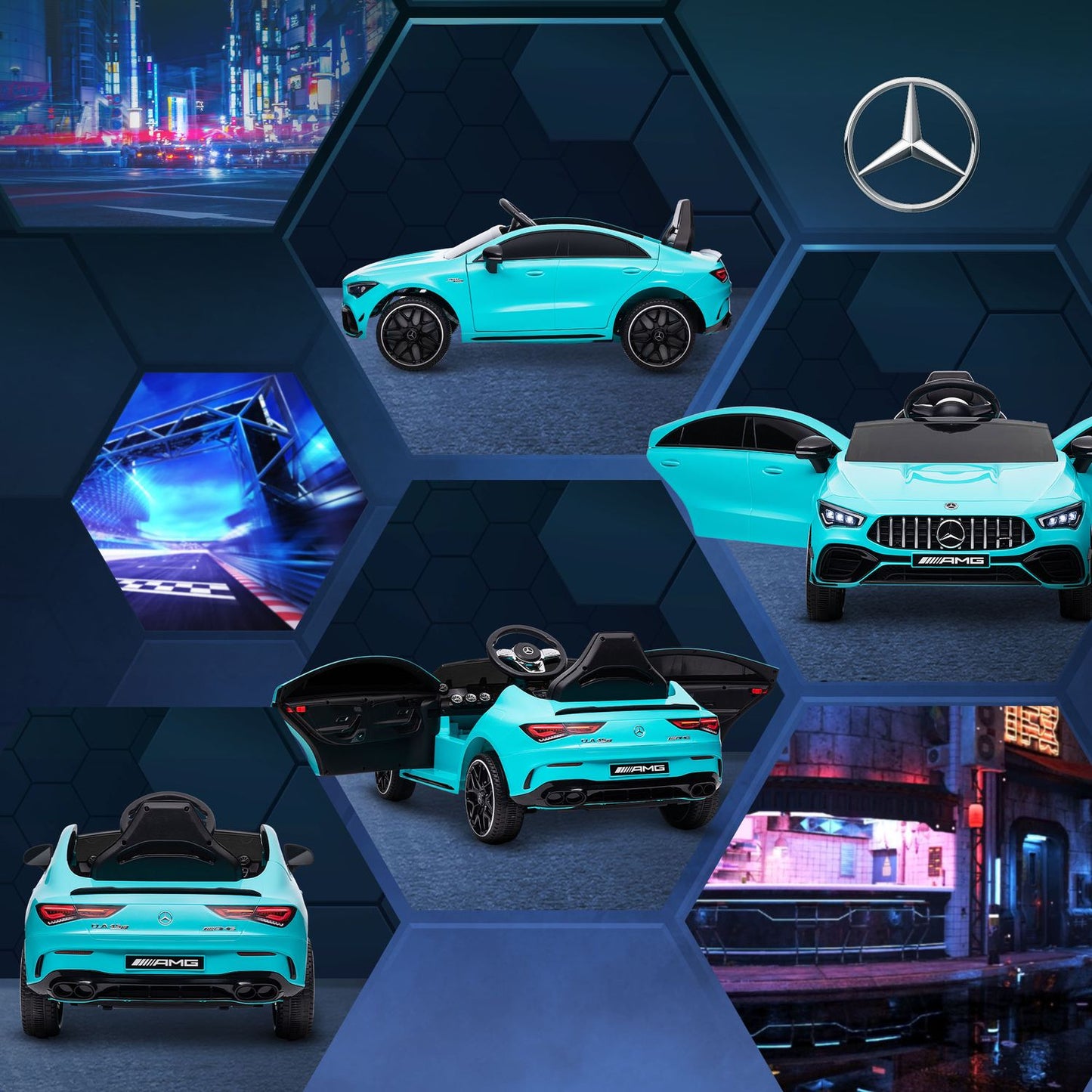Electric car for children 12V with remote control, USB, lights