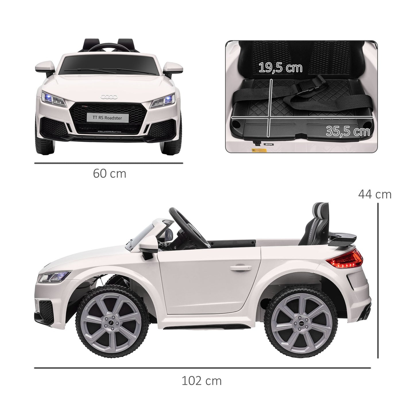12V electric car for children with remote control, music and lighting