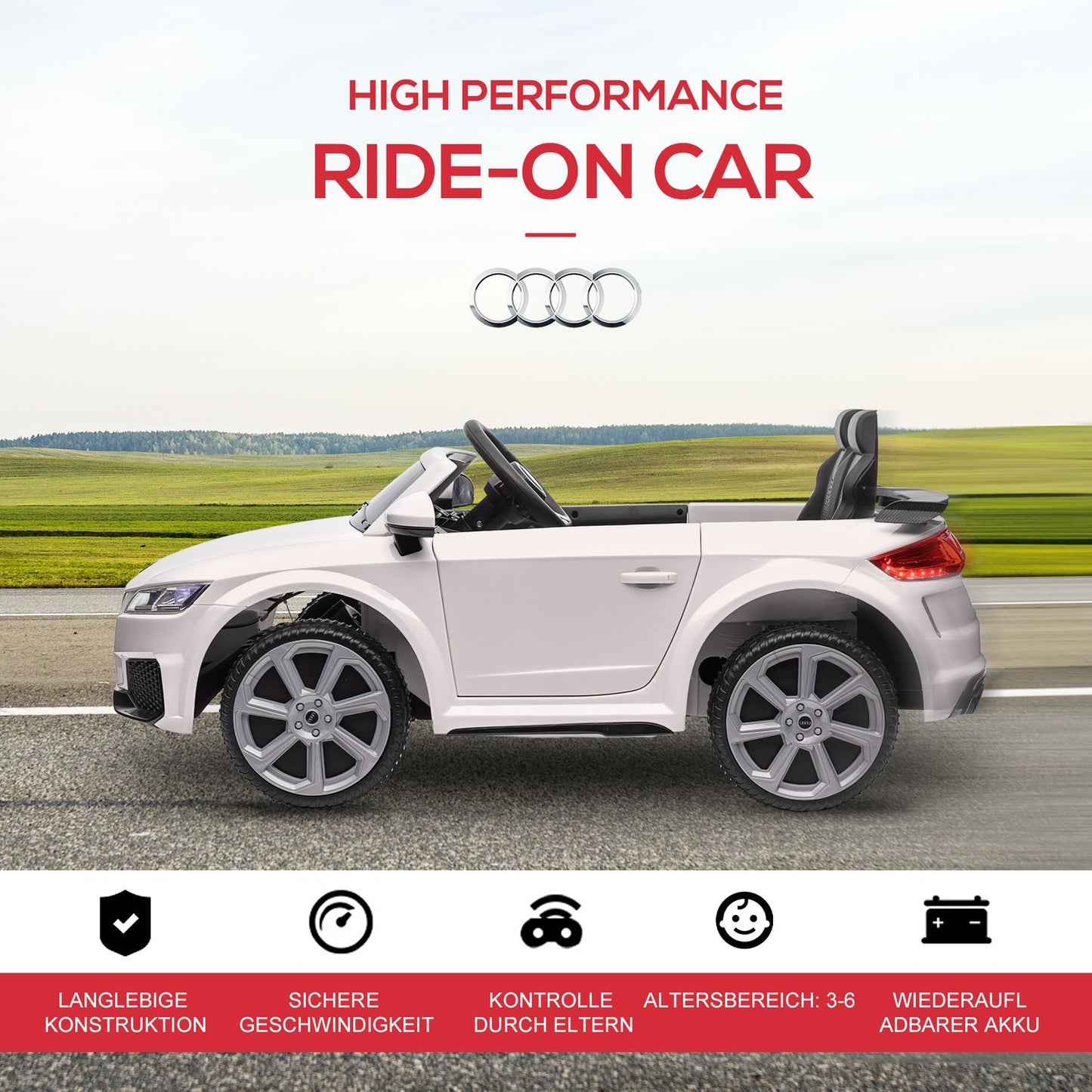 12V electric car for children with remote control, music and lighting