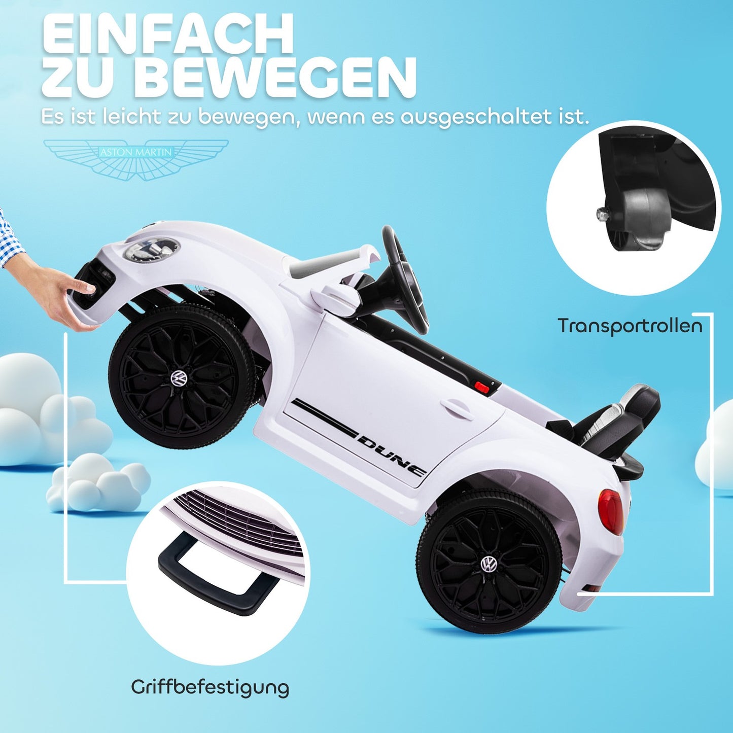 Children's 12V electric car with remote control and LED lights