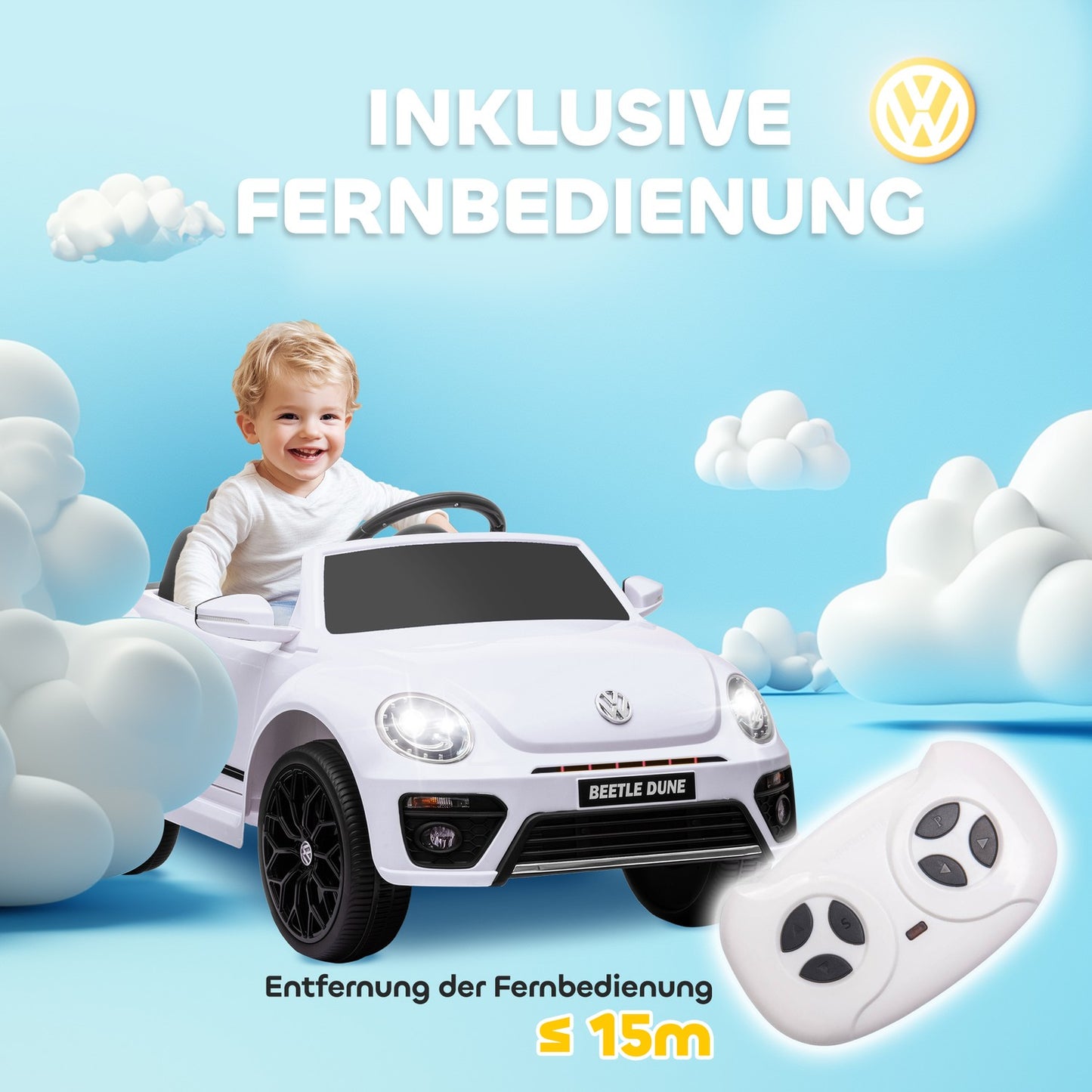 Children's 12V electric car with remote control and LED lights