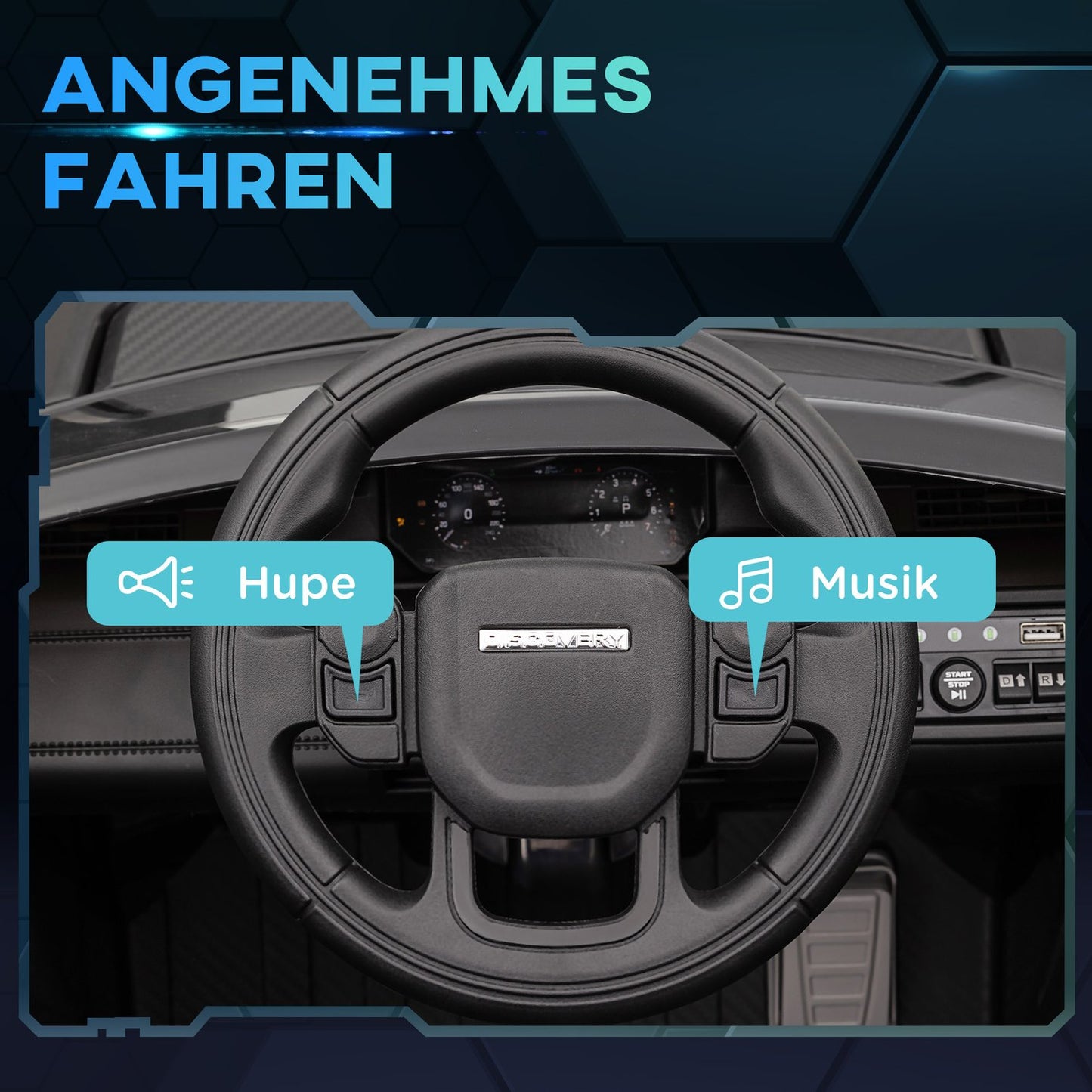 Electric car for children with remote control, lights & music