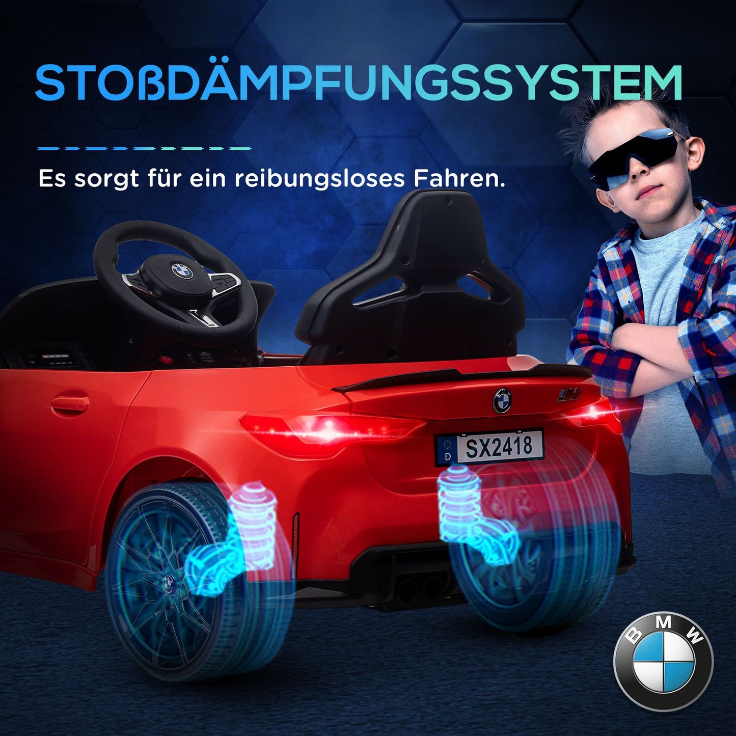 12V children's car with remote control, LED lights, MP3, for ages 3-5