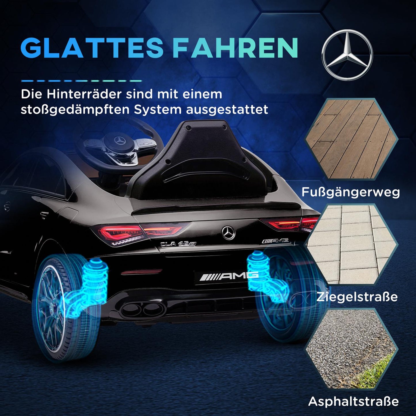 12V electric car for children with remote control, lights, music, black