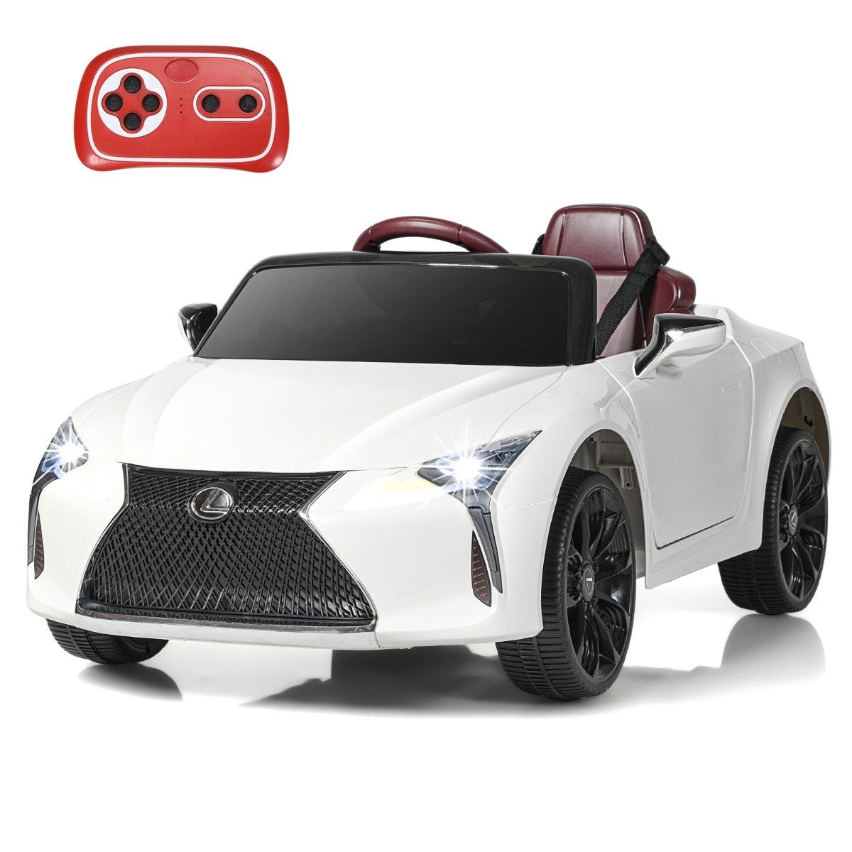 Children's electric car with 2.4G remote control & LED lights & music Lexus LC500 children's vehicle white