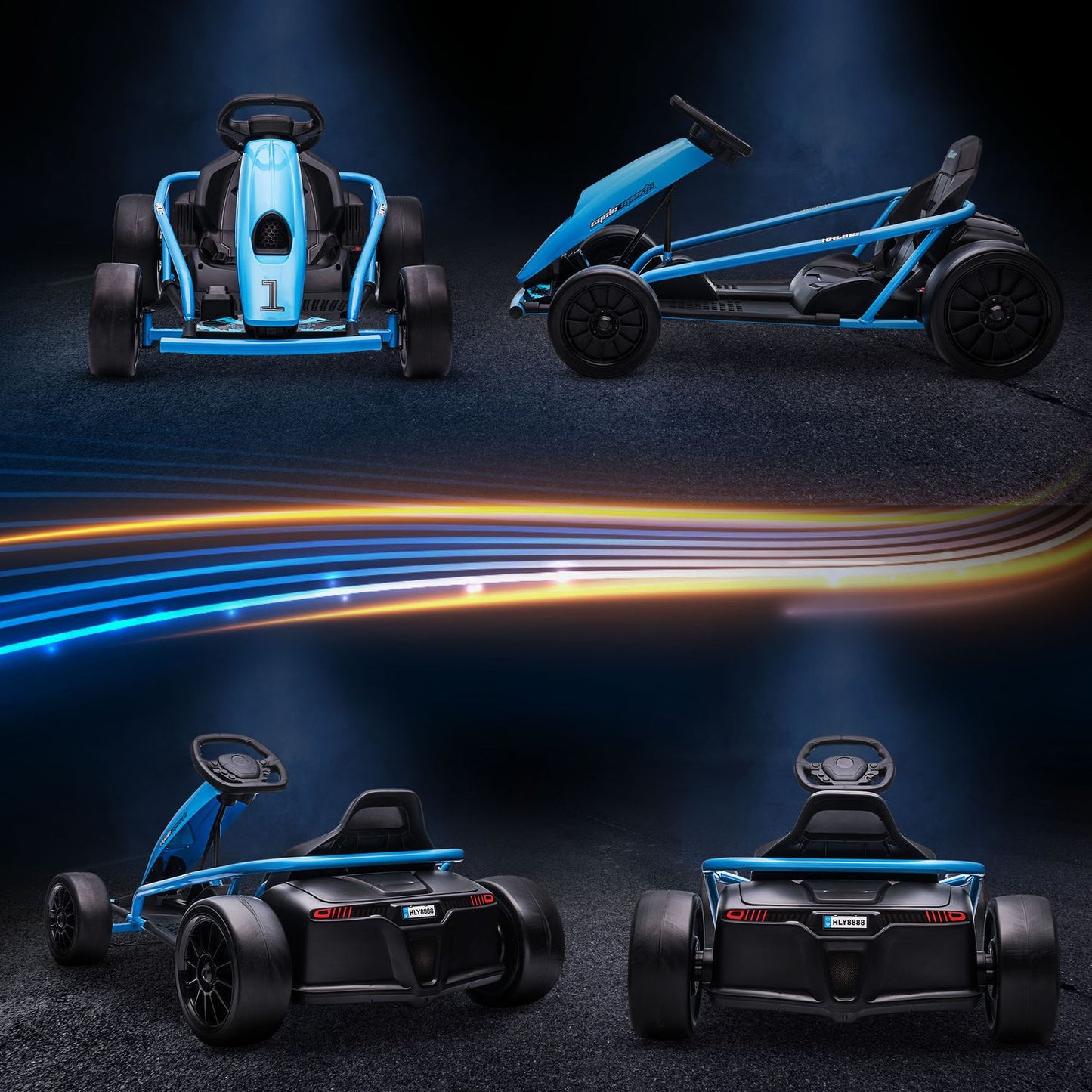 Electric go-kart for children 24V with music & safety belt