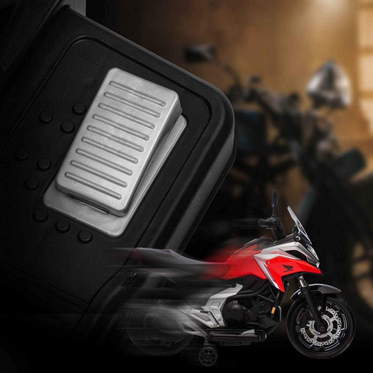 Electric motorcycle for children, 12V with MP3, USB, LED lights, red