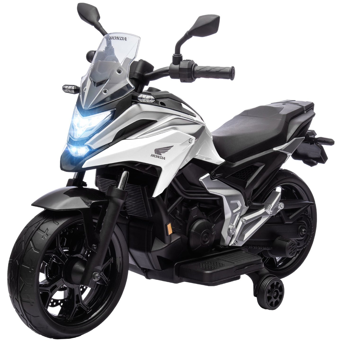 Children's 12V electric motorcycle, USB, LED, White