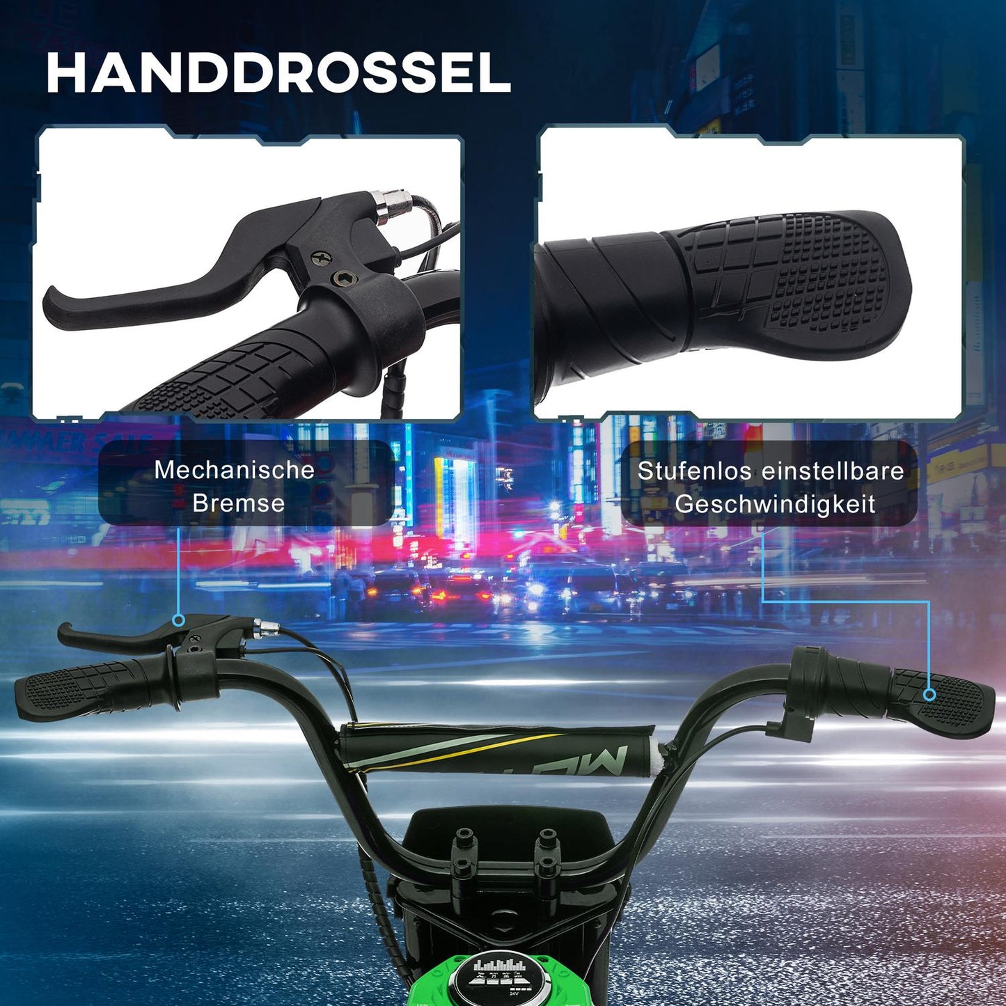 Electric motorcycle for children, 12V, Horn & Light, Green