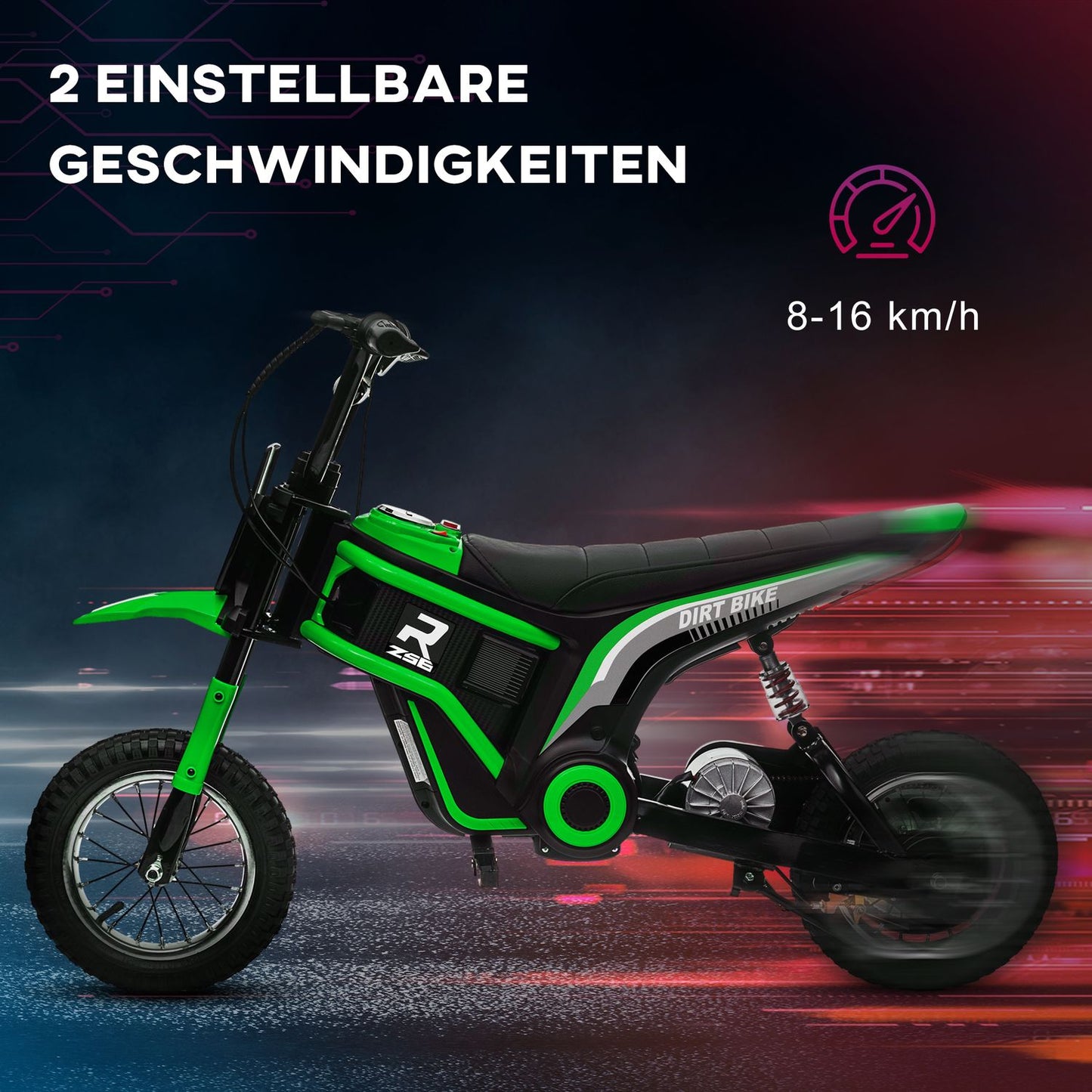 Electric motorcycle for children, 12V, Horn & Light, Green