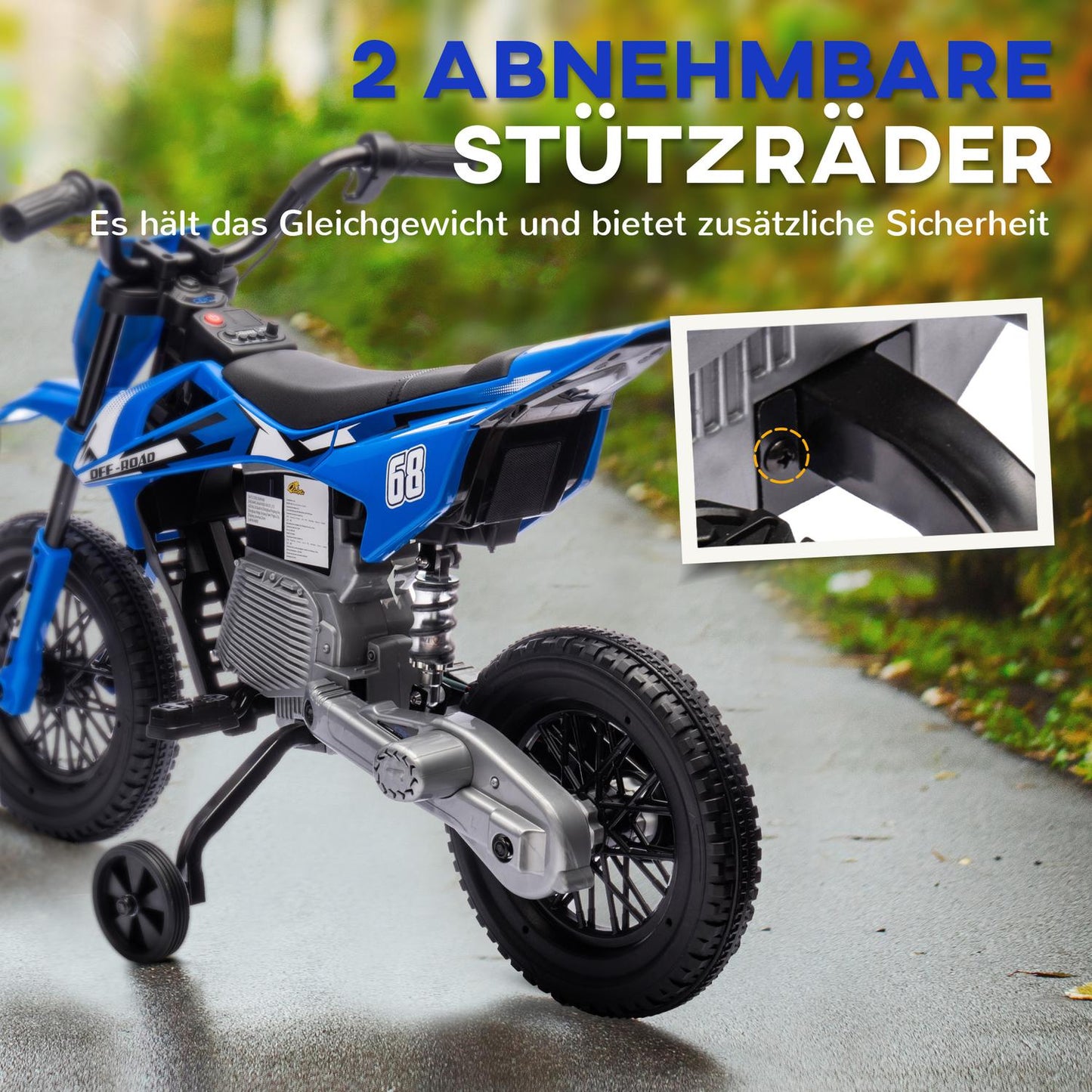 Electric motorcycle for children, 12V, music, 3-6 years, blue