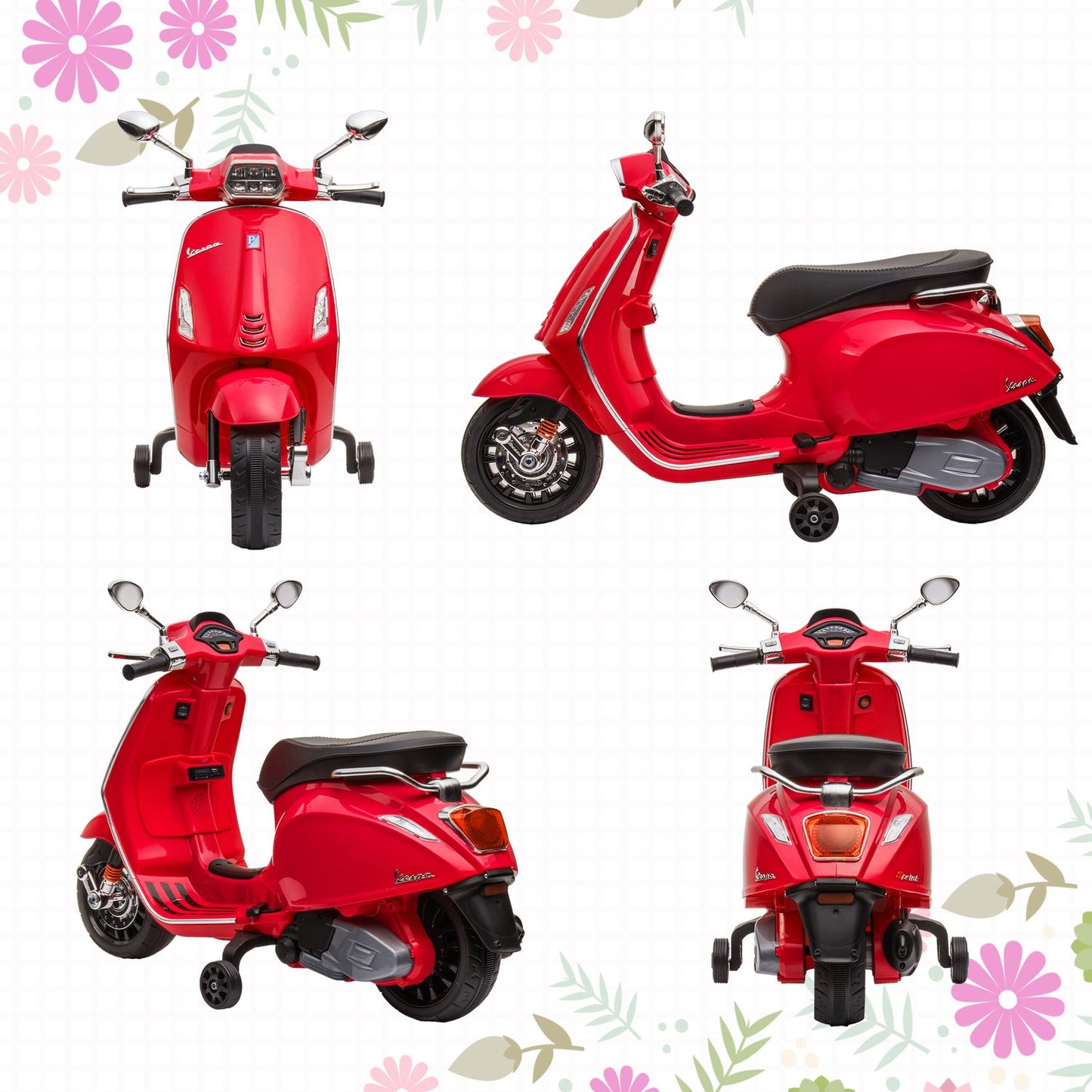 Electric motorcycle for children, 6V, MP3 & LED lights, red