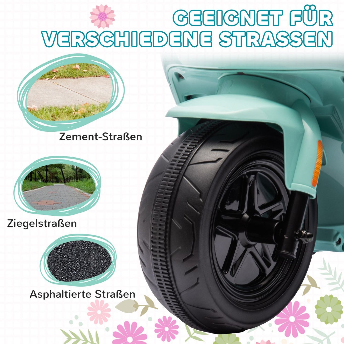 Electric motorcycle for children 6V with music and light, green