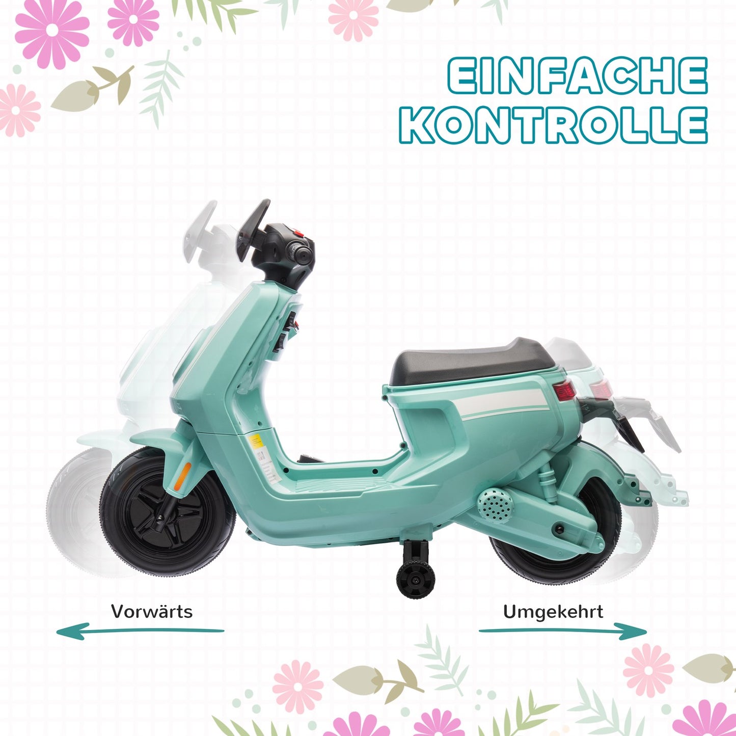 Electric motorcycle for children 6V with music and light, green